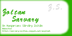 zoltan sarvary business card