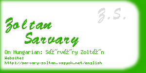 zoltan sarvary business card